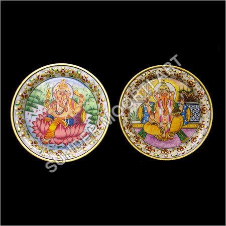 Ganpati Painted Marble Plate