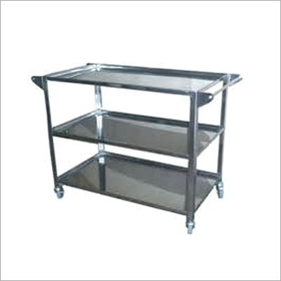 Food Trolley - Stainless Steel, Customizable Size, 3 Shelves | Durable, Mobile, Easy Cleaning, Polished Finish