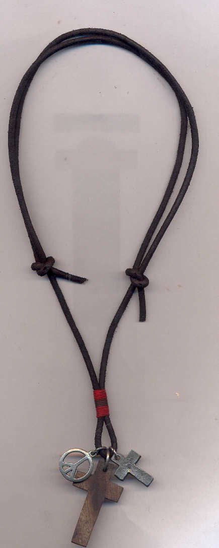 LEATHER SLIDER CROSS NECKLACE