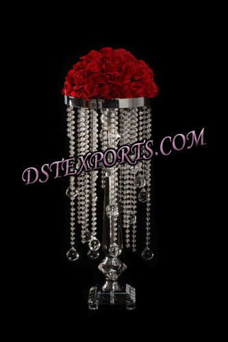 Wedding Crystal Center Piece With Flowers