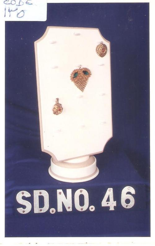 Display Stand - Wood, 170x100 mm, Off-White | Earrings Display, 10+ Holes, Compact Durable Design