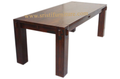 Wooden Dining Table - Teak Wood, 72x36x30 Inches, PU Matte & Gloss Finish | Durable Wood, Elegant Design, Spacious Top, Sturdy Legs