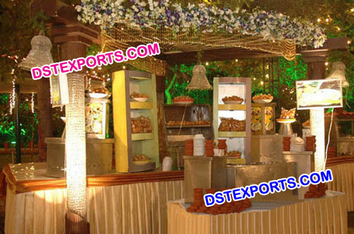 Wedding Stalls With Crystal Pillars