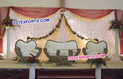 Indian Wedding Antique Golden Sofa Set