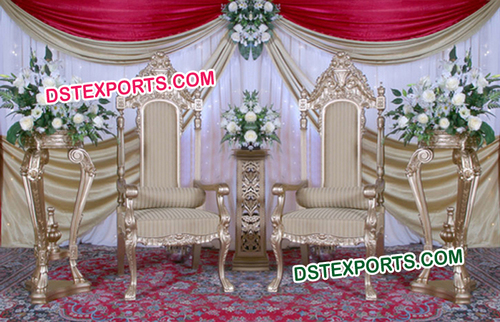Indian Wedding Gold Chairs Set