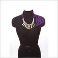 Scarf Necklace - Metal & Silk, 18 Inches Length, Purple Color | Comfortable Wear, Elegant Look, Stylish Accessory, Versatile Design