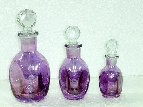 Perfume Bottle - Glass Variable Size Purple Glass Stopper | Elegant Design Durable Secure Closure