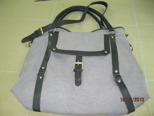 Suede Bag With Leather Trims