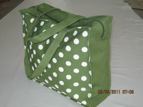 Canvas Polka Print Bag