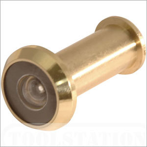 Brass Brass Products & Brass Builders Hardware - Brass 25mm Polished Finish Convex Lens | Secure Viewing Screw-In Mount 180Â° Angle