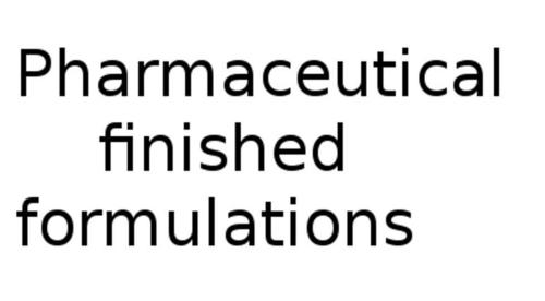 pharmaceutical finished formulations