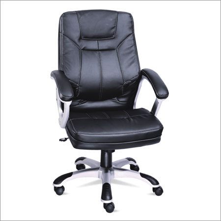 Office Chairs - Leather Steel, Black, Adjustable Height | Ergonomic Design, Lumbar Support, Fixed Armrest, Caster Wheels
