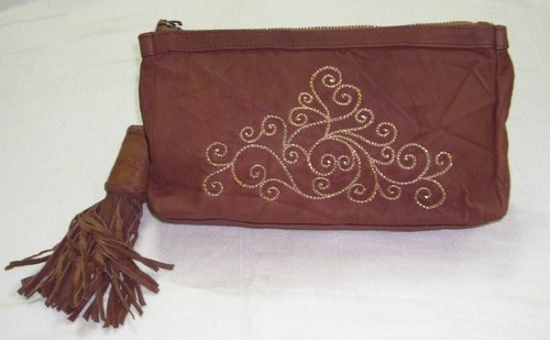 Leather Embroidery Evening Bag