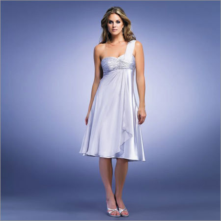 Satin Silver Party Dress