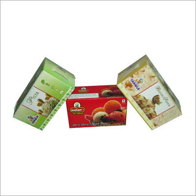 Ice Cream Box - Corrugated Cardboard, Red Color , Moisture-Proof, Durable, Hygienic, Sturdy, Glossy Laminated Finish