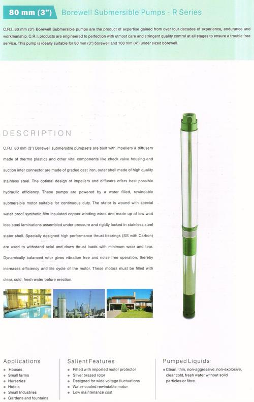 80mm(3") Borewell Submersible Pumps