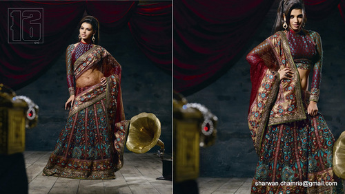 Net Lengha Saree