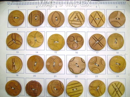 44 Line - Wooden Desinger Button