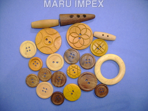 Fancy Wooden Round Buttons
