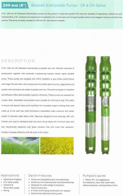 200mm (8') Borewell Submersible Pumps