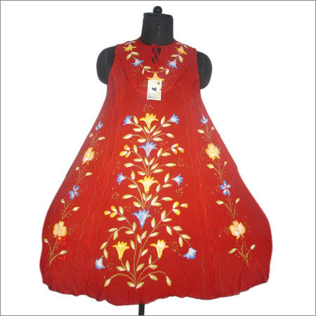 Rayon Crape Brush Paint Dress