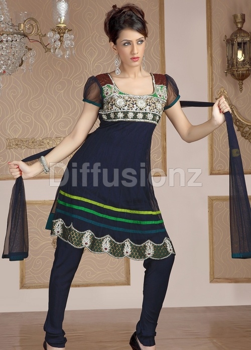 Knee length anarkali & Chudidar with balloon sleev
