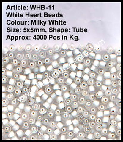 White Heart Beads