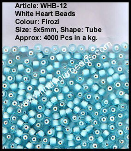 white heart beads