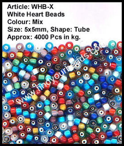 White Heart Beads