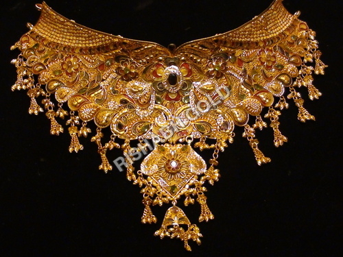 Bridal Studded Gold Necklace