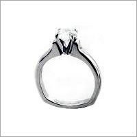 Sliver Platinum Solitaire Studded Rings