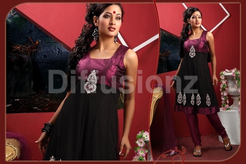 Designer Glass Neck Anarkali