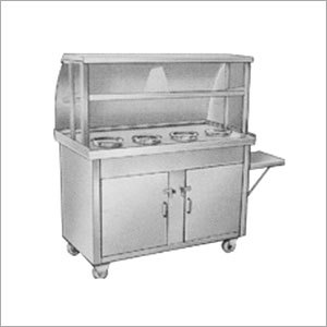 Bain Marie With Service Trolley - Stainless Steel, 72x48x84 cm | 6 Compartments, Food Warming, Easy Mobility, Durable Design