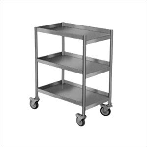 Masala Trolley - Stainless Steel, 36x18x30 Inches | Mobile Storage, Three Shelves, Smooth Rolling