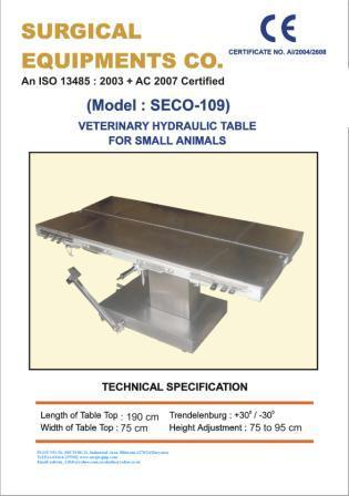 Animal Husbandry Opeartion Theatre Table