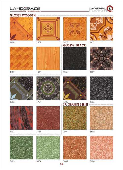 Glossy Wooden & Black Porcalin Floor TIles