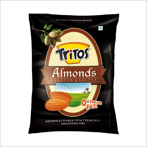 Almonds - 200 Gm Plastic Pouch, Brown | Roasted, Crispy, Delicious, Hygienic