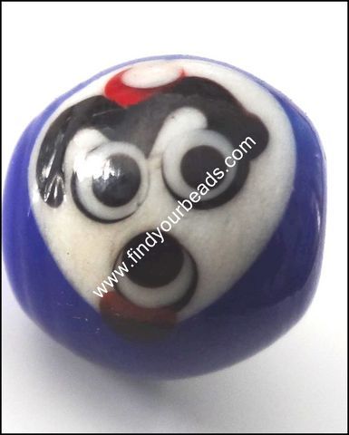 Round Resin Face Beads