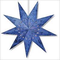 9 Pointer Paper Star - Handmade Paper, Varied Size, Blue | Elegant Design, Durable, Lightweight, Versatile Use