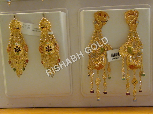 Yellow Gold Jhumka Earrings