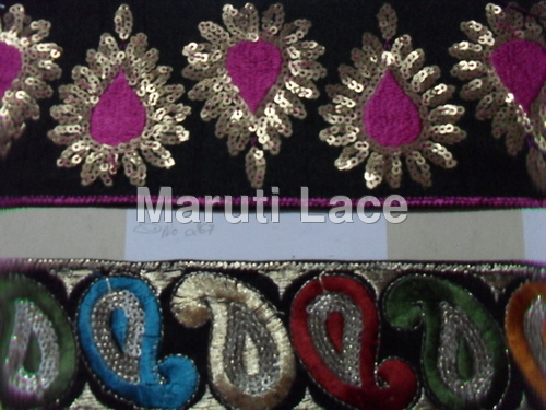 Muti colour Embroidery lace