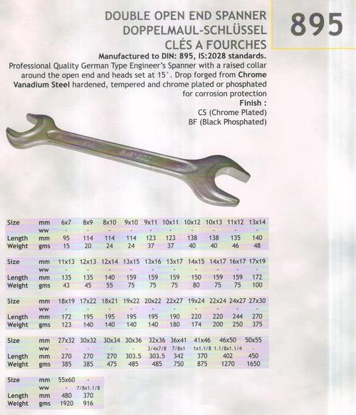 double open end spanner