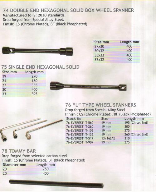 double end hexagonal solid box wheel spanner
