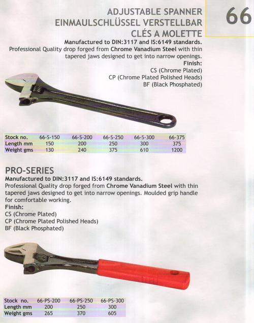 Adjustable Spanner - Chrome Vanadium Chrome Plated Finish Multiple Sizes | Adjustable Jaws Comfortable Grip Durable Forged Head