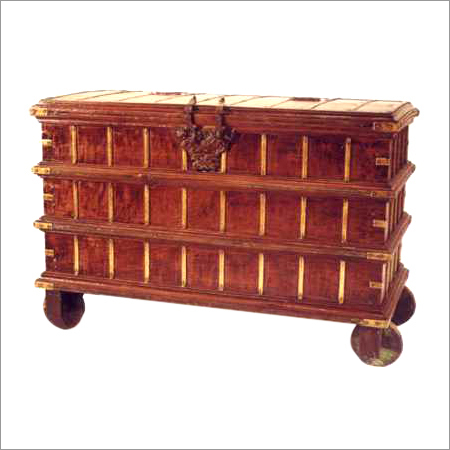 Handmade Wooden Teak Chest - Color: Brown