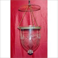 Hand-painted Silver Finish Glass Bell Jar Lantern - Color: Red