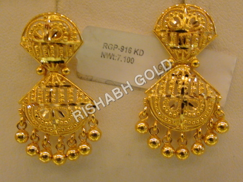Gold Jhumka Earrings