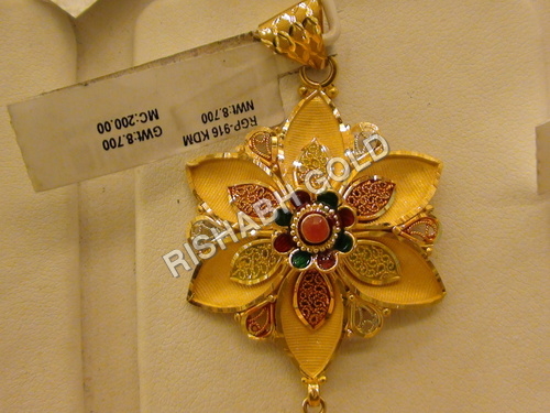 Studded Gold Pendants