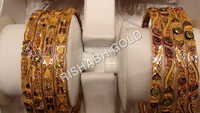 Gold Meenakari Bangles