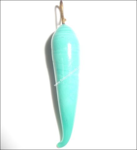 Chilli Beads - Resin 50-60mm Teal, Glossy Finish, Lightweight Durable Decorative Bead